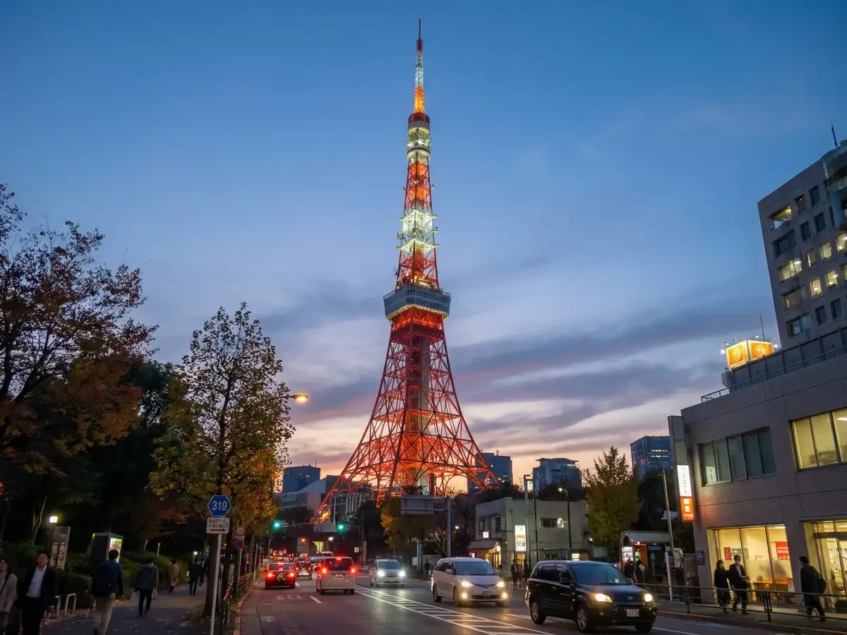 Nano Banana Pro render of Tokyo Tower at dusk